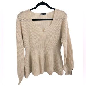 SHEIN Creamy Light Beige Sweater Size 6